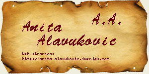 Anita Alavuković vizit kartica